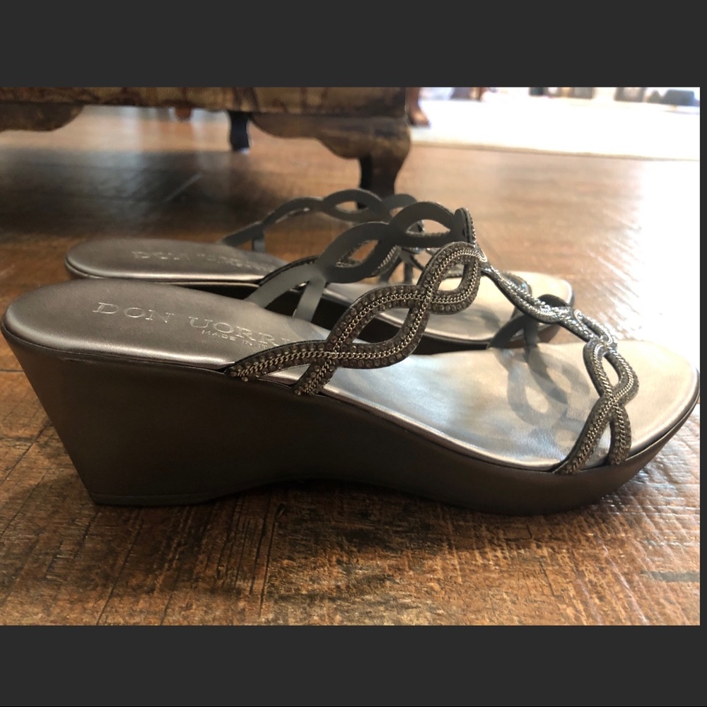Italian Don Uorri Silver platform sandals sz 40